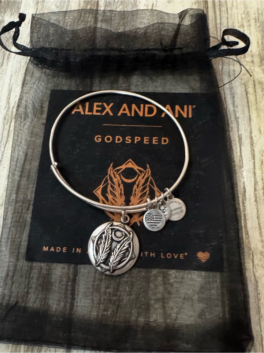 Alex and Ani Silver Godspeed Charm Bangle - Silver